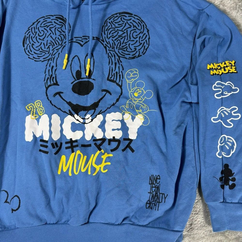 Disney Mickey Mouse Hoodie Blue‎ Juniors XL 18/20 The Legend Graphic Sweatshirt